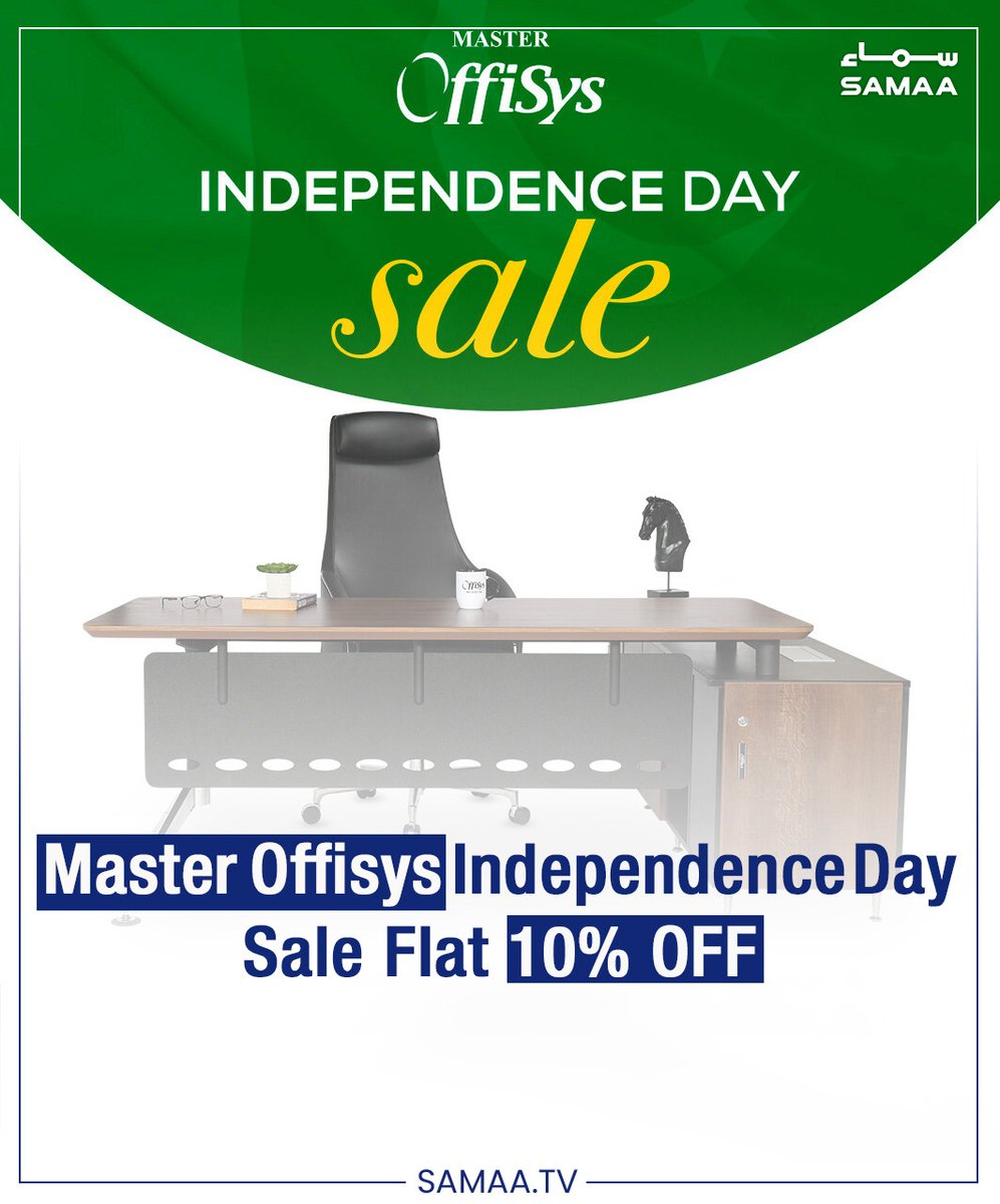 SAMAATV's tweet photo. SPONSORED: Look no further as Master Offisys has the solution to all your office furniture needs. Master Offisys is here with an amazing discount of FLAT 10% OFF on all our highly ergonomic office furniture.
https://t.co/NKBEMcuWVy
#MasterOffisys #IndependenceDay https://t.co/s8DtBCit4C