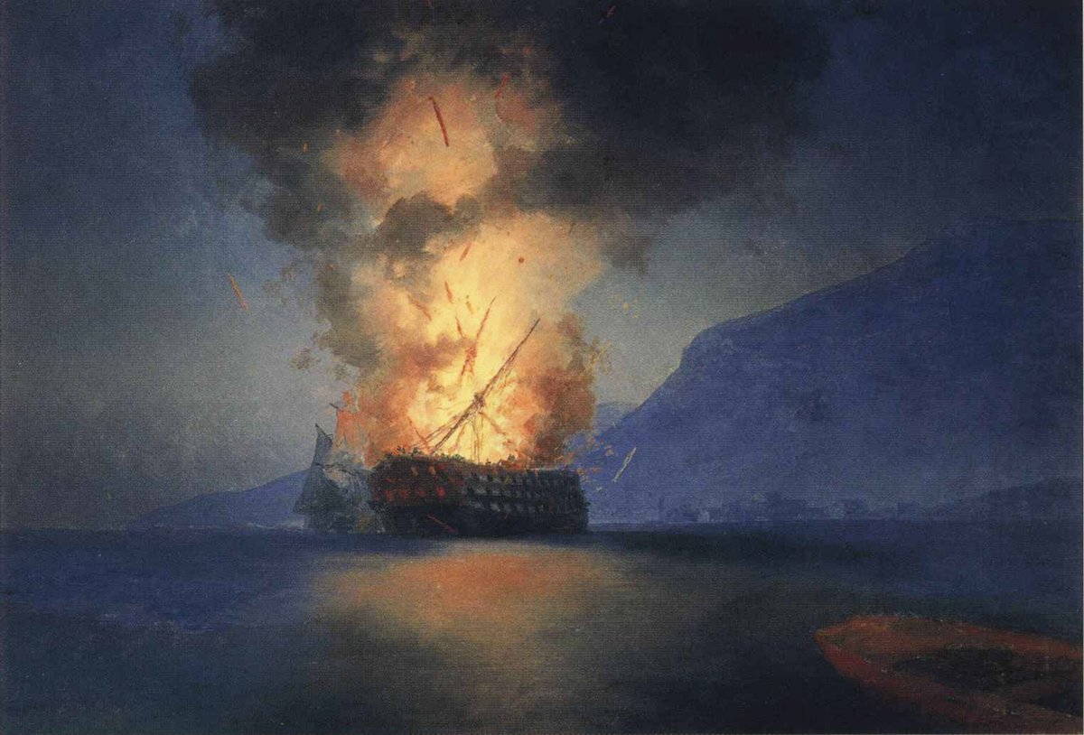 aivazovski_art's tweet photo. Exploding Ship, 1900 #romanticism #ivanaivazovsky https://t.co/BXOhBZTQvw https://t.co/leyGRcyDgW
