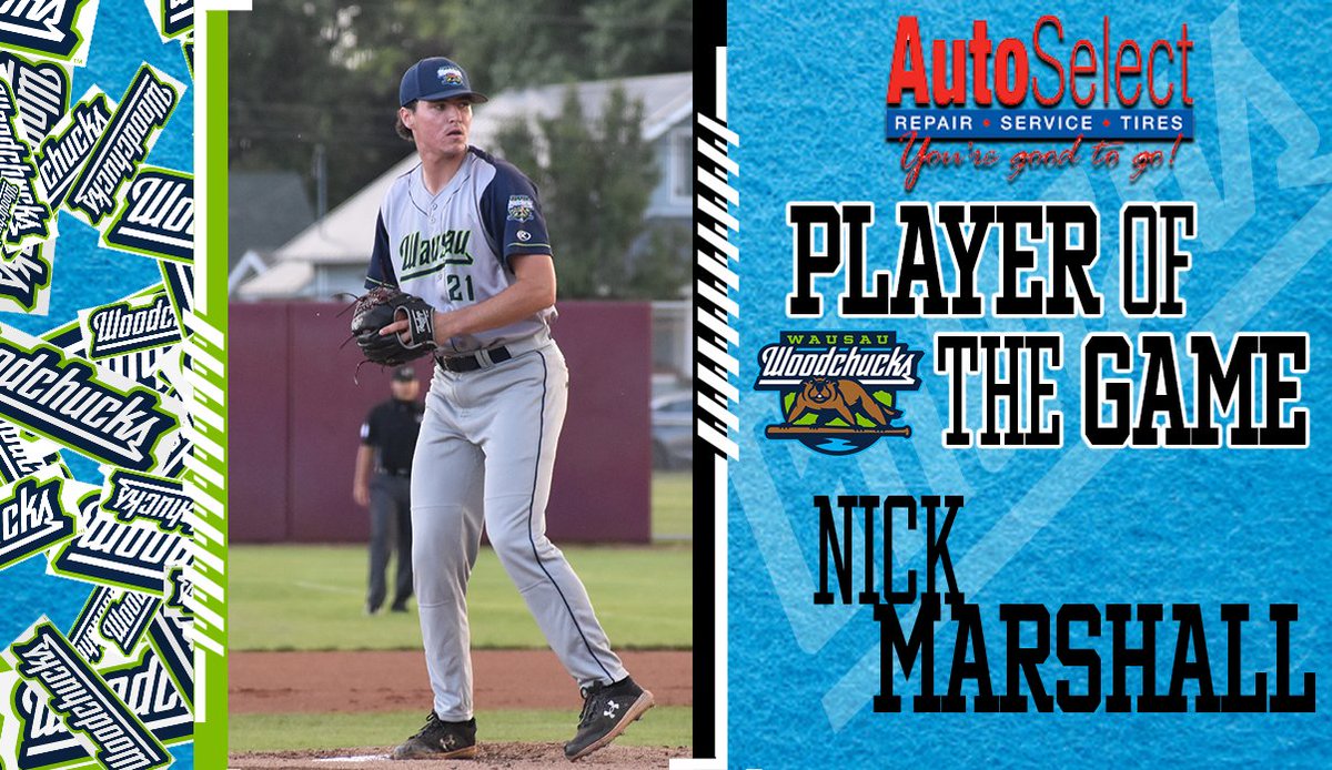 ChucksBaseball's tweet photo. Tonight's @Auto_Select Player of the Game is Nick Marshall, Nick went 6.2 innings striking out 12 batters and only allowing 1 run! https://t.co/vrvdFMAFal