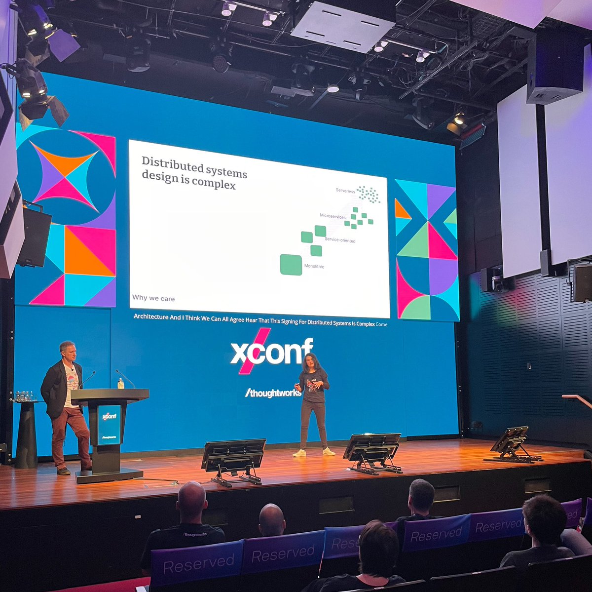 thoughtworks's tweet photo. “We’re bad at #SoftwareDesign - we’re not getting better, we’re getting worse and there are reasons why we’ve come to this point.” Talk on reviving the art of software design by Thoughtworks consultants Andy Marks and Pam Rucinque at #XConfAustralia https://t.co/YoWkA9LtBi