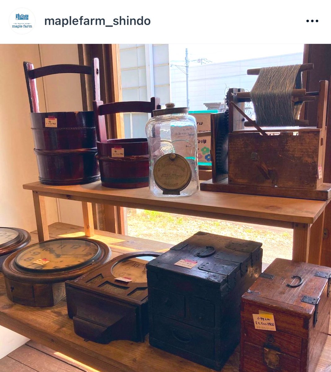 maple_farm's tweet photo. また、本店にはちょっと珍しい?古道具等も入荷しました~✨
古い物好きさん、お待ちしております😊✨お店のディスプレイに使ってもいい味出そうですね!
#maplefarm #メイプルファーム
#古道具 #アンティーク https://t.co/DbQs0TeI0Q