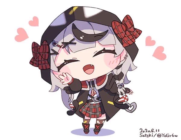 再掲クロヱちゃん今日と明日は新規イラスト描き溜めの為でお休みしまーす( ' ▽ ` )ノシ#さかまた飼育日記  #絵柄が好みっていう人にフォローされたい #イラスト 