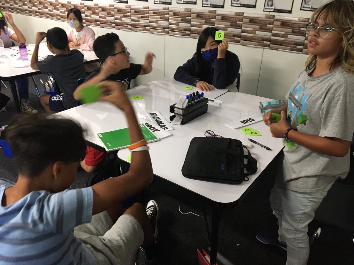 JellickBuck's tweet photo. 22/23 Day#6:
Do you have a #TerrificTOSA!?
We sure do! 🌟
Ms. Chen stopped by today to share a fun, interactive and challenging math game similar to heads-up.
So much excitement in the room for mathematical thinking!
Thanks Ms. Chen! 😃 https://t.co/vbHy64JqYM