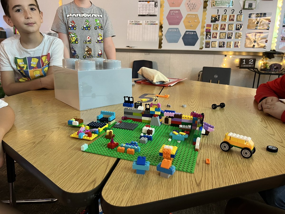 MrsMcM_DWE's tweet photo. We read, If I Built a School, and the kids had to build their own school using STEM items. So fun to see their creativity. Also, the Lego group included @HumbleISD_DWE and @KPeckEducator in their school! https://t.co/DsgJ2wVVMY