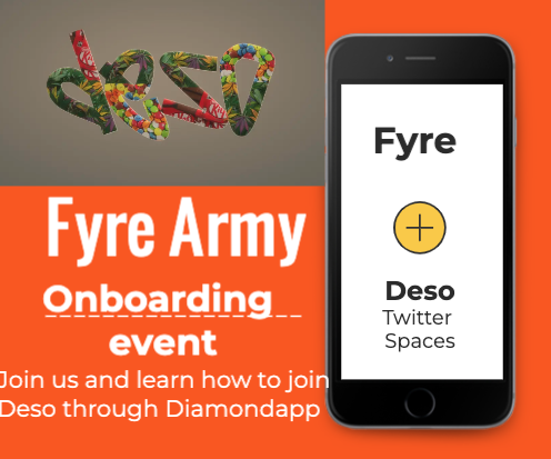 PhoxJade's tweet photo. Diamondapp Onboarding Event #FyreArmy #Web3 
Friday August 19th, 2022 at 4:00 P.M., C.S.T. https://t.co/VhsAwT1nBw