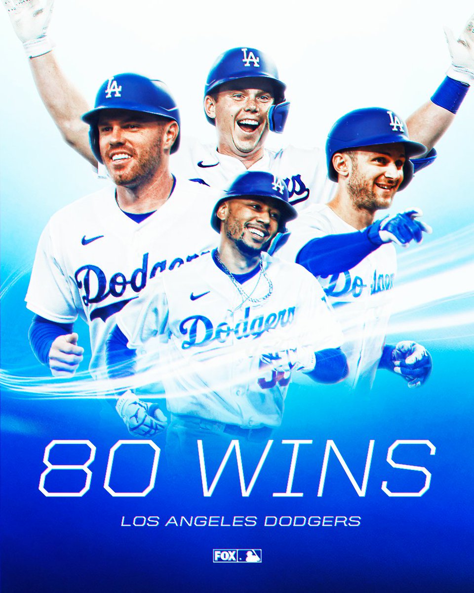 The <a href="/Dodgers/">Los Angeles Dodgers</a> are first to 80 wins! 🔥