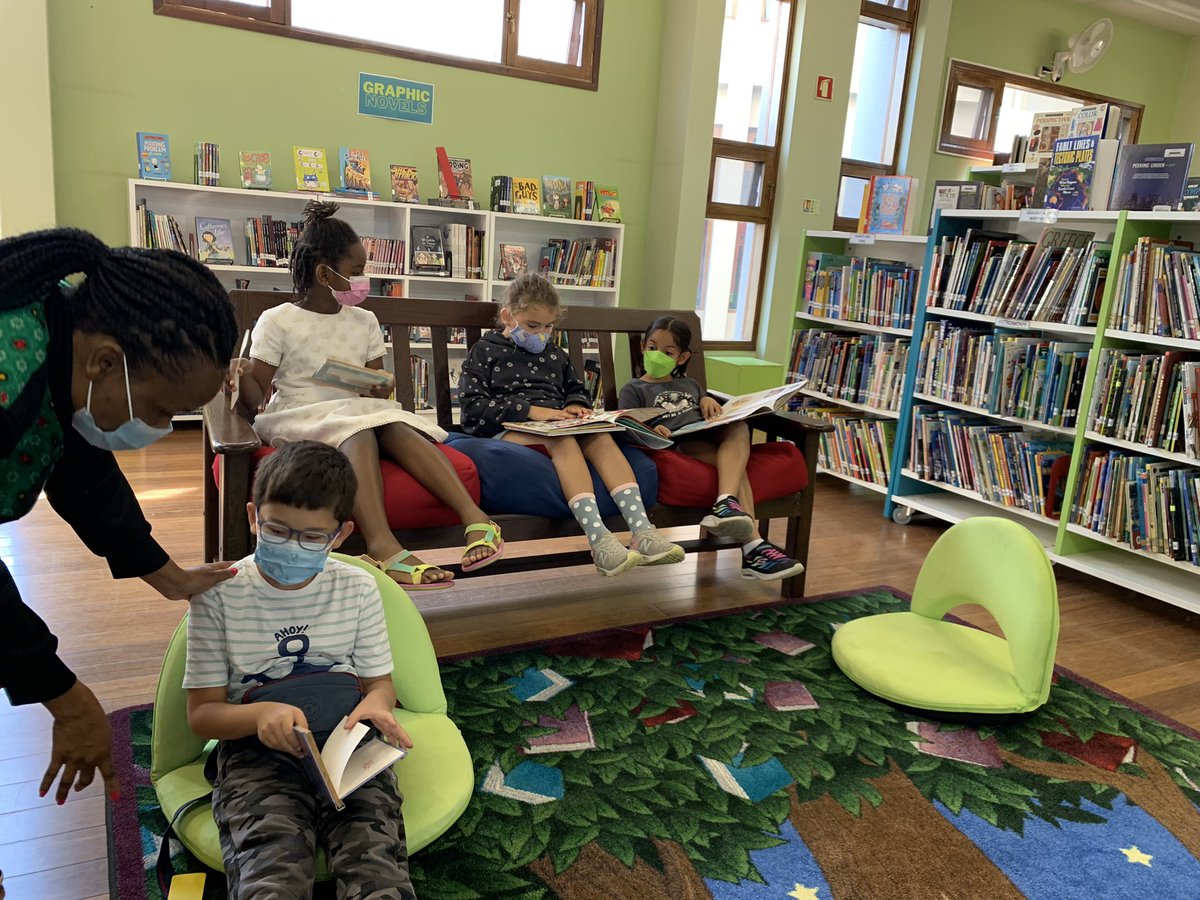 Leah_Ittner's tweet photo. What and incredible feeling to watch the excitement on the faces of children as they re-enter to the library for the first time last week. #booklove Excellent week of getting to know learners as readers #wwa and understanding how the library is organized #wwoo #aismlearns https://t.co/K7aaA03wrR