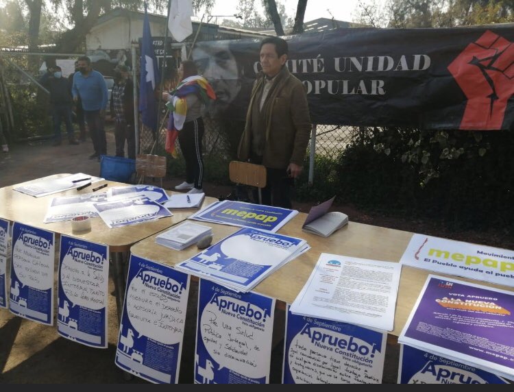 Mepap, Feminismo Comunitario de lo Hermida, Movimiento Territorial de los Pueblos, Asamblea de Arte Chile, "Las Pymes, los barrios de Chile, chilenos  en el exterior  Aprobamos  la nueva Constitución " y las  Campañas alimentarias: El Pueblo Ayuda al pueblo”. La Florida.