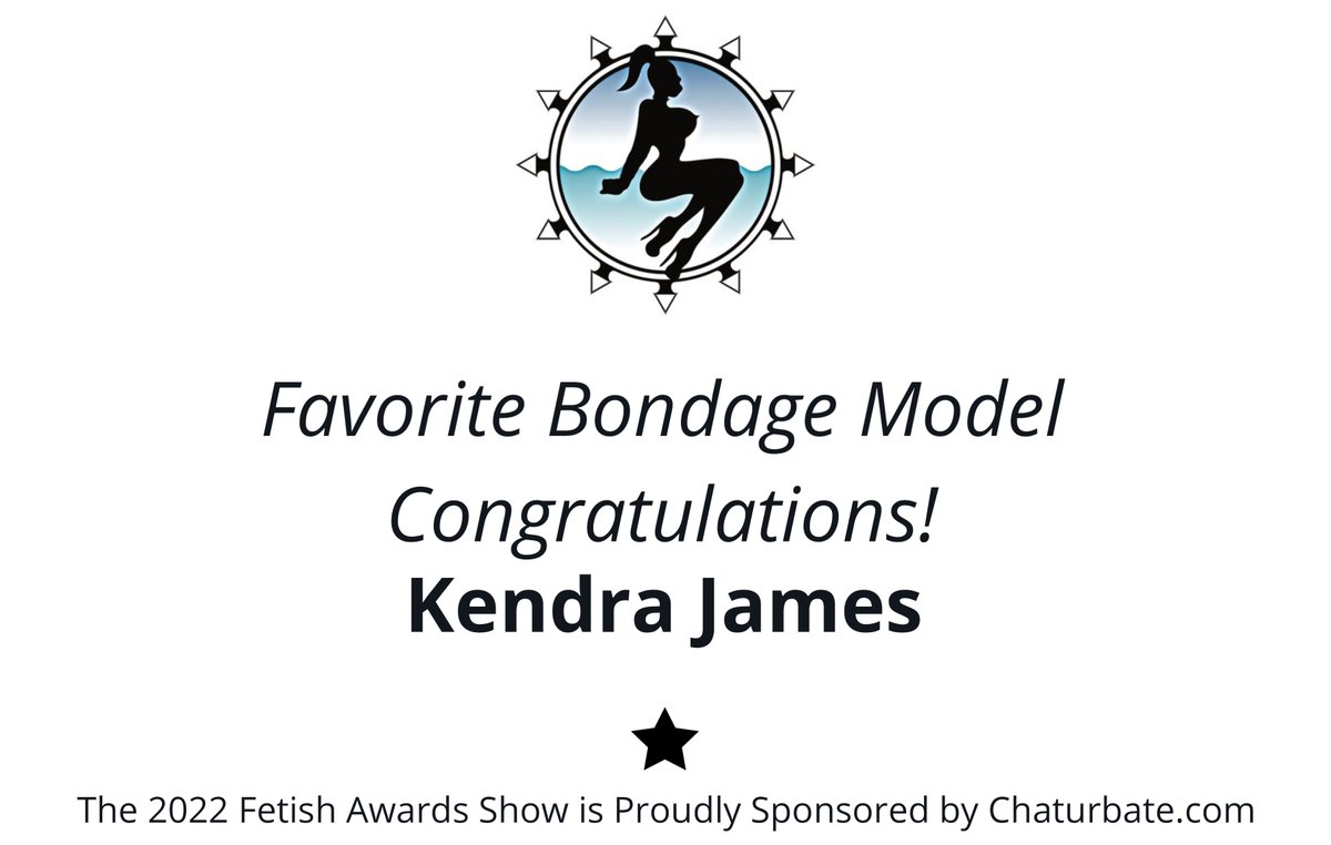 CONGRATULATIONS to <a href="/KendraJamesxox/">Kendra James ❤ KendraJames.com❤</a> for the Favorite Bondage Model Award at the 5th Annual #FetishAwards Sponsored by <a href="/chaturbate/">Chaturbate.com</a>