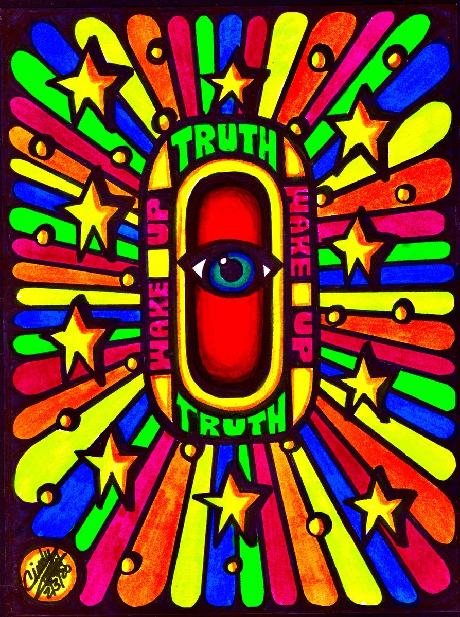 CindyZweibel's tweet photo. Title:Red Pill
Copyright © 2021Cindy Zweibel. #DrawingOfTheDay. #CZPOP #CindyZweibel.           Follow for Launch of NFT Collection https://t.co/tofT3jktQB