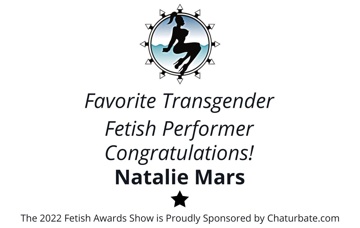 CONGRATULATIONS to @theNatalieMars the Winner of the Favorite Transgender Fetish Performer Award at the 5th Annual #FetishAwards Sponsored by @chaturbate