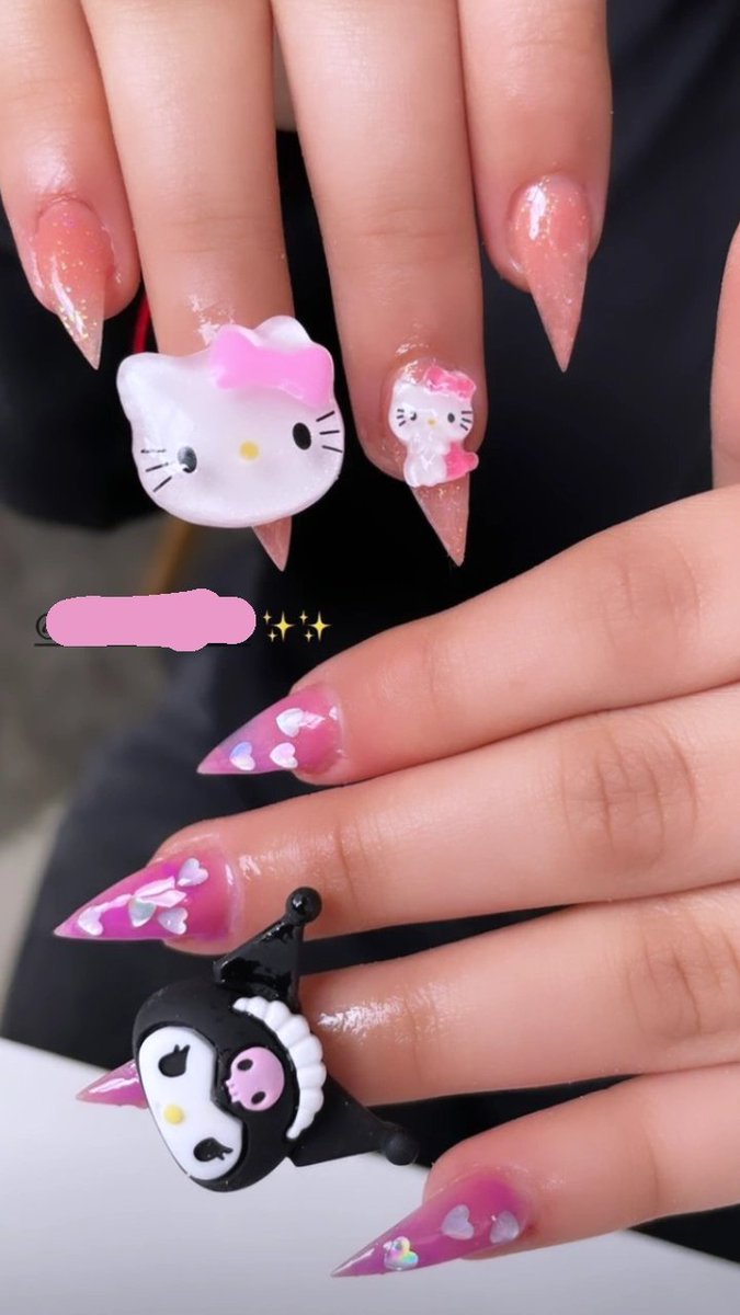 la_neriii's tweet image. regalito de cumple para mi bien kawaii.🥺💗🎂
#hellokittynails #HelloKitty #cutepink