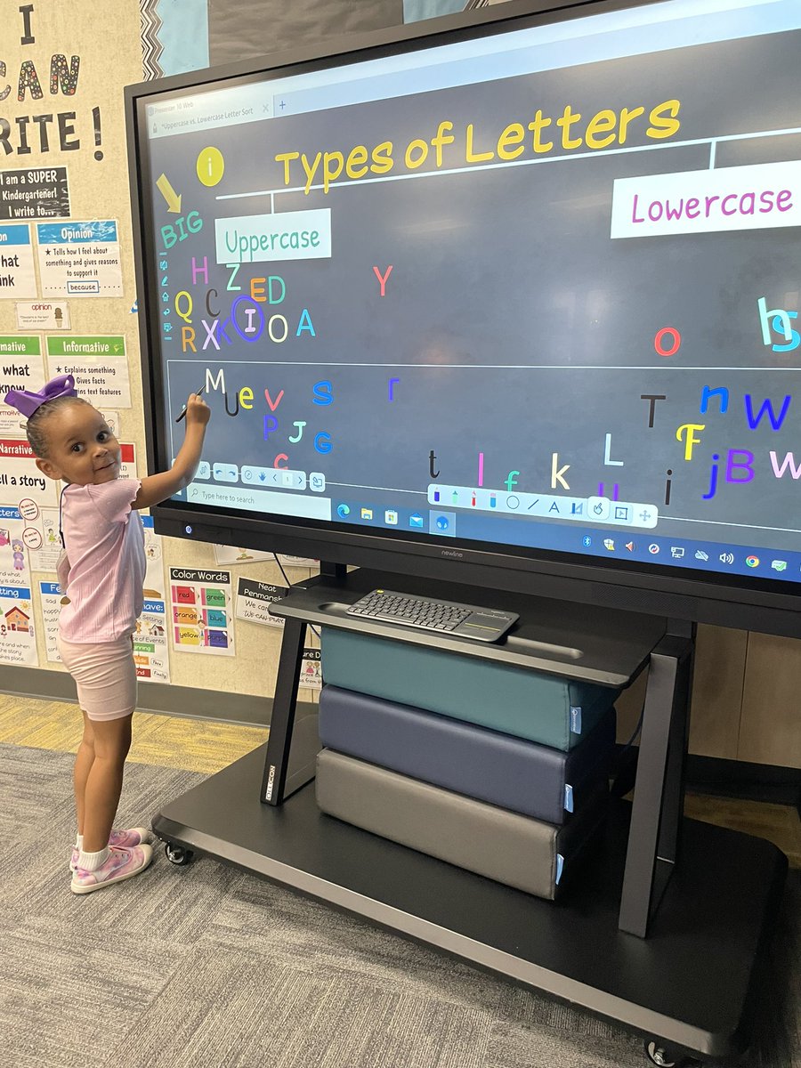 Starting out K with a SUPER FUN UPPERCASE •vs• lowercase #treemap letter sort 🙌 Our class teamed up to support & encourage classmates who stepped up to our ✨NEW✨ @NewlineIDEAMAX board to manipulate letters in #prowisepresenter 👏@ProwiseSchweiz @judsonandbrown #learningisfun