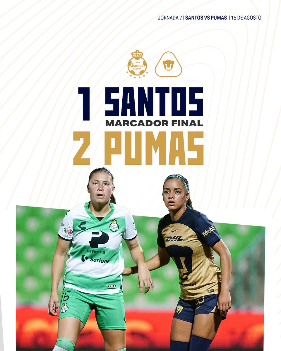 PumasMXFemenil's tweet photo. ⏱90+5’ I #SANvsUNAM  🟢1-2🐾

TRES PUNTOS para las Pumas. 🙌🏼🔥
Es todo el tweet. 

#SoyDePumas #OrigenDeLaPasión https://t.co/7caqwoNRnz