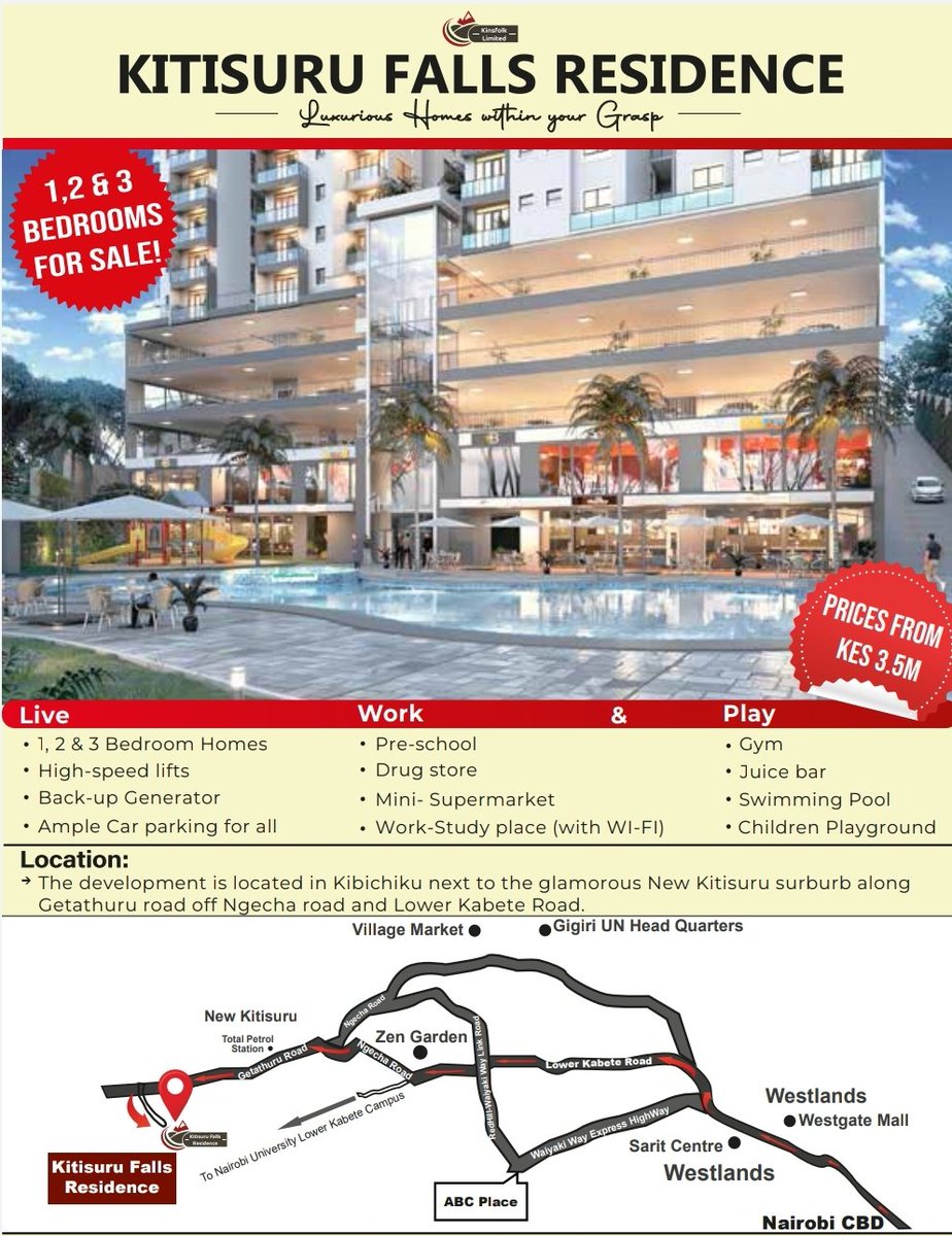 HomesJafari's tweet photo. Get 1 bedroom, 2 bedroom and 3 bedroom at Kitisuru Falls.  Call/Whatsapp 0717 124 124 #Julianacherera #RailaOdinga #Kondele #SupremeCourt #Accept #Form34C #Ledama #atwoli #Chebukati #Weta #shoot #kenyaelections2022 #BreakingNews #KenyanElection2022 #KenyaDecides2022 https://t.co/GlR7GiyQ7H
