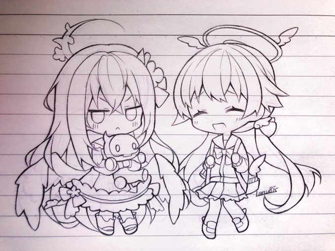 4ヶ月前に描いたヒフアズです #ブルアカ 