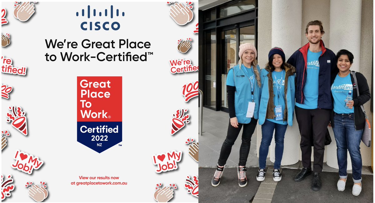 CiscoANZ's tweet photo. Cisco New Zealand is certified as a Great Place to Work for the second year in a row! 🎉 

98% of employees say it’s a great place to work, and 100% are proud to tell others they are part of the team. Find out more here: https://t.co/LS3X1WM6a3 @GPTW_Australia #GPTW https://t.co/EhOWOVpIj4