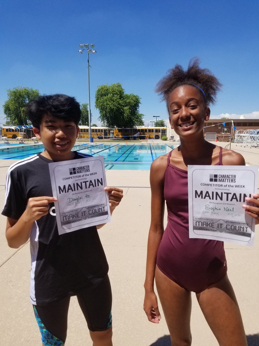 CHS1SwimDive's tweet photo. Swimmer Douglas Ho and diver Sophia Neal were our Character Matters athletes of the week! These two newcomers have brought their best effort every day, and we are so happy they have joined our Ohana! @SOC_CHSWOLVES @Educator_Frnkln #ohana #buildbetterpeople https://t.co/kQVM0i7o8j