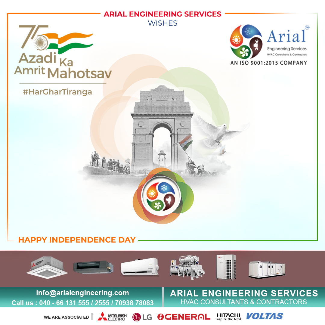 arialengg's tweet photo. #harghartirangaLet the TRICOLOR Immerse you into Strength, Peace and Growth.#arialengineeringservices wishes you a happy 75th #India #Independence Day. https://t.co/IU2jdAU8Nf