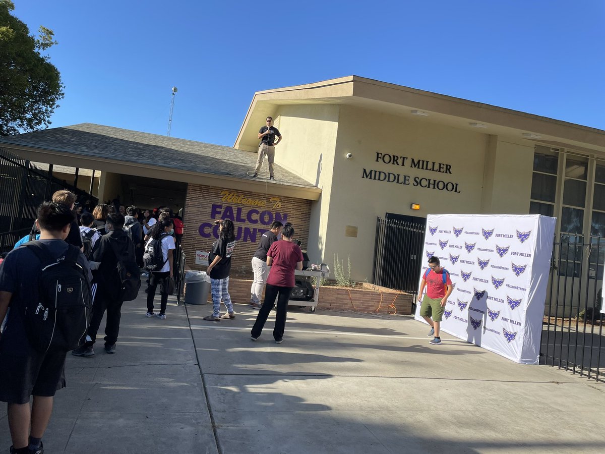 FortMillerMS's tweet photo. Welcome Back Falcons! We hope you had a great first day. We loved seeing all your beautiful faces and your #firstdayFIT.
#WelcometoTheFort #falconstrong #fortfam #fusdfamily #fusdproud @fresnounified https://t.co/CzbH55Liwa
