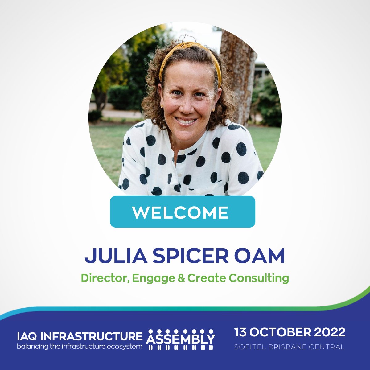 IAQld's tweet photo. We are excited to announce our newest #IAQAssembly speaker - Julia Spicer OAM. Julia's presentation 'Rural, regions, cities: how do we work together?' is part of the Liveability for all Queenslanders session, sponsored by RPS.
#ruralqueensland #infrastructure https://t.co/HAOBBZLXlJ