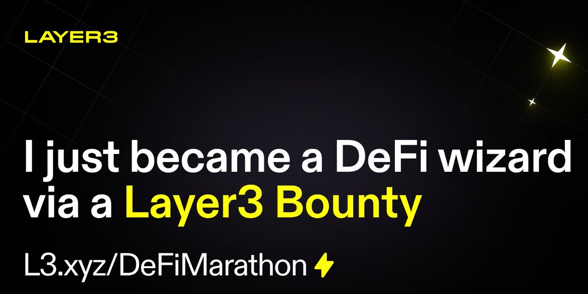 gdjeuh's tweet photo. I just completed a DeFi marathon on @layer3xyz ⚡ #DeFiWizard https://t.co/IUHHat3S56