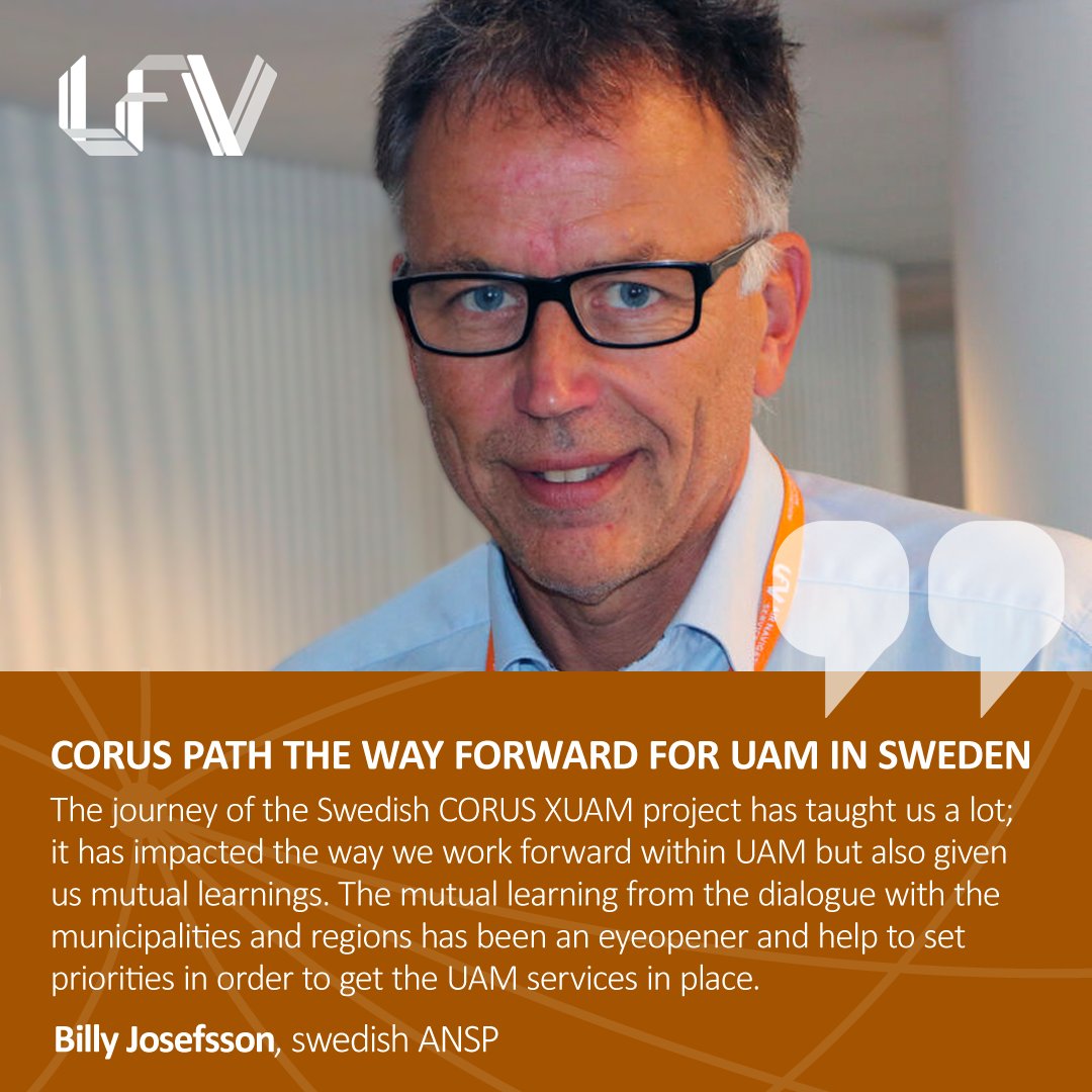 It's getting closer. Soon it will be time for Swedish demonstration days and the seminar – national overview for a sustainable future within Air Mobility. Meet Billy Josefsson who will tell you about how the CORUS project has path the way forward for UAM. bit.ly/3Qsfz1o