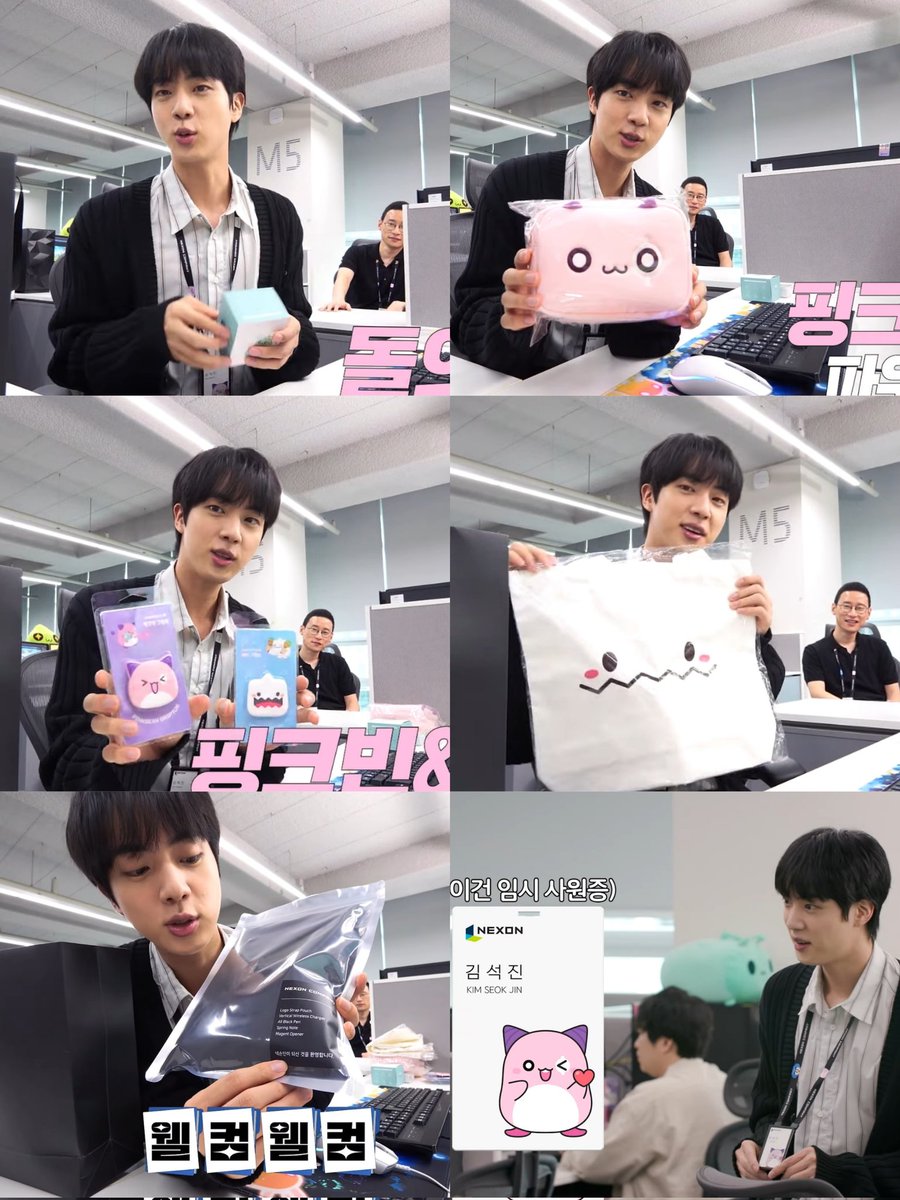abyss_dandelion's tweet photo. The way Seokjin did an unboxing to show us the Maplestory welcome kit contents 💗 
MAPLER JIN GOES TO WORK
#KimSeokjinXMapleStory
 #출근용사_김석진
#JIN #BTSJIN https://t.co/X1YvJdxCOu
