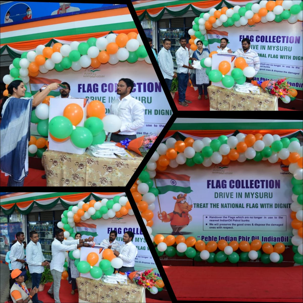 Flag collection drive at IOC RO M/s Maruti Service Station,Mysore was inaugurated by Smt. K C Divyasree, Chief Superintendent, Mysore central jail. The drive was appreciated by one and all.
<a href="/tpalanikumarioc/">T Palanikumar</a> 
<a href="/karnataka_ioc/">IOCL Karnataka</a>