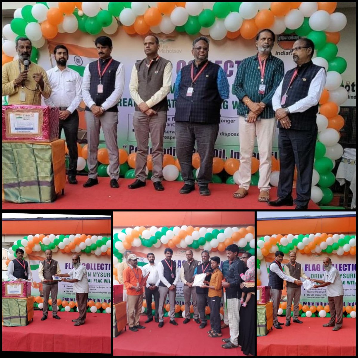 Flag collection drive was inaugurated at IOC RO M/s Vasanth Service Station in association with Federation of Organisations and Association Mysure in presence of DRSH Shri Sunil Kumar Mishra,Shri Prashant,President FOAM,&amp;other FOAM members.The drive was appreciated by one &amp; all.