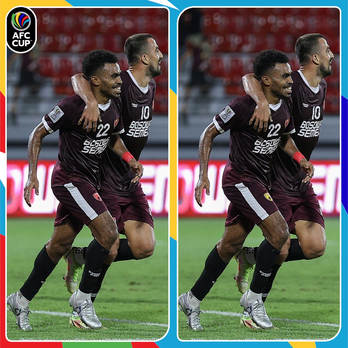 🧐 Spot the difference with <a href="/PSM_Makassar/">PSM Makassar</a>!

Can you identify all 5️⃣ changes 𝗪𝗜𝗧𝗛𝗢𝗨𝗧 looking at the comments❓ 

#AFCCup2022 | #TuesdayTrivia