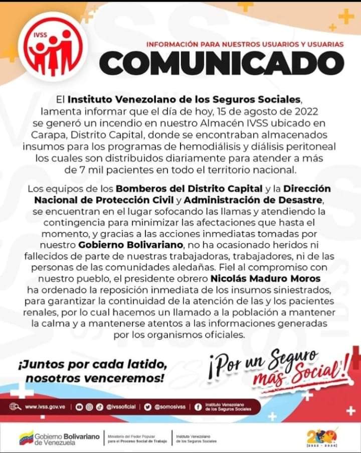 oasancristobal's tweet photo. #15deagosto #DeInterés Gracias a las acciones inmediatas tomadas por nuestro Gobierno Bolivariano, el incendio fue controlado y no ocasionó afortunadamente ningún herido ni fallecidos de parte de nuestros trabajadoras, trabajadores, ni de las personas de las comunidades aledañas https://t.co/fhSZozvNUe
