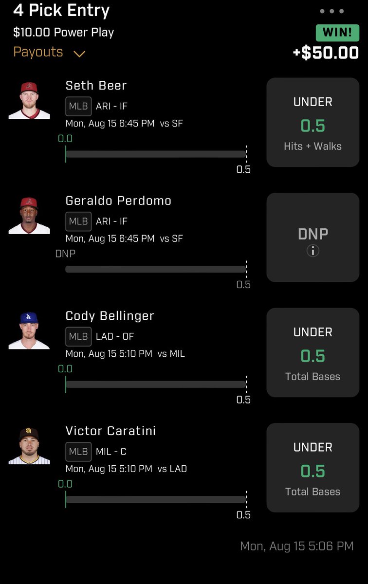 Thepropguy1's tweet photo. Bang bang #PrizePicks #prizepicksmlb #mlb #GamblingTwitter https://t.co/9CY2KbWqYC