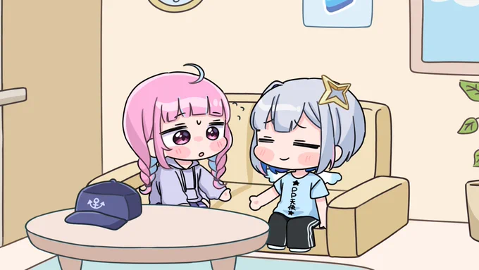 かなたんに腕を握りつぶされそうになってしまうあくたん#あくあーと #かなたーと 