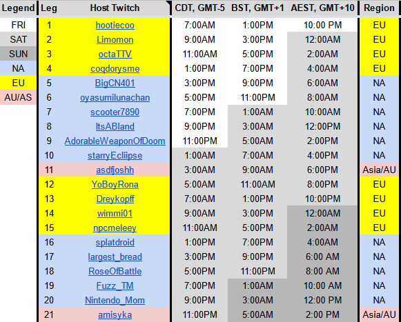 SalmonCrawl's tweet photo. It's time! Here is the schedule for STC #7! With less than a month before the release of Splatoon 3, the theme for this Crawl is "Thank you, Splatoon 2." Come join the fun at 7AM CDT this Friday at rotation start! https://t.co/EseQBp2efQ