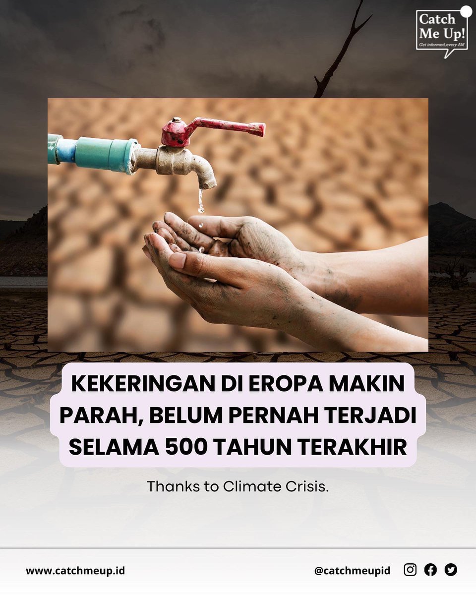 catchmeupco's tweet image. Gak cuma heatwave dan karhutla, Eropa dan sejumlah negara di luar benua biru lagi dilanda kekeringan terburuk dalam 500 tahun terakhir. 

Yes, this is the worst, thanks to climate crisis 🥲