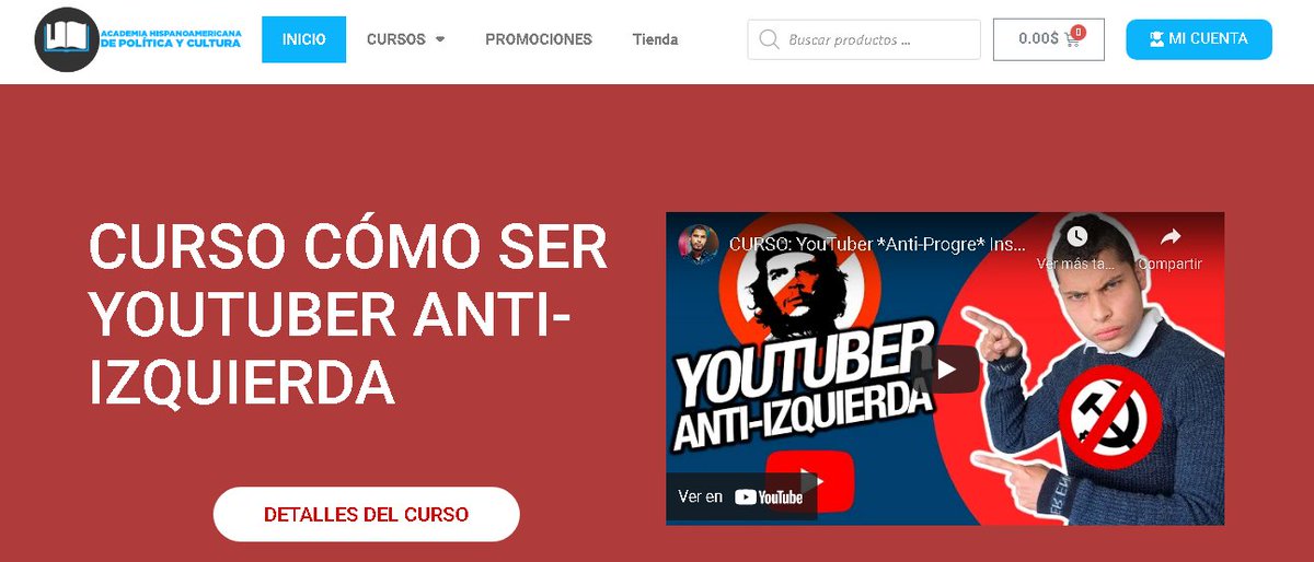 CaricaturasCavi's tweet photo. "ACADEMIA HISPANOAMERICANA DE POLÍTICA Y CULTURA" promocionando el super curso Cómo ser youtuber anti izquierda...
No me cabe duda que ya mismo sale el curso "Como llevar el Hijueputismo al Cine" por #MiniGallazo...
Razón está Mamela de profesora...q asco de gente. https://t.co/sRHKYgph1D