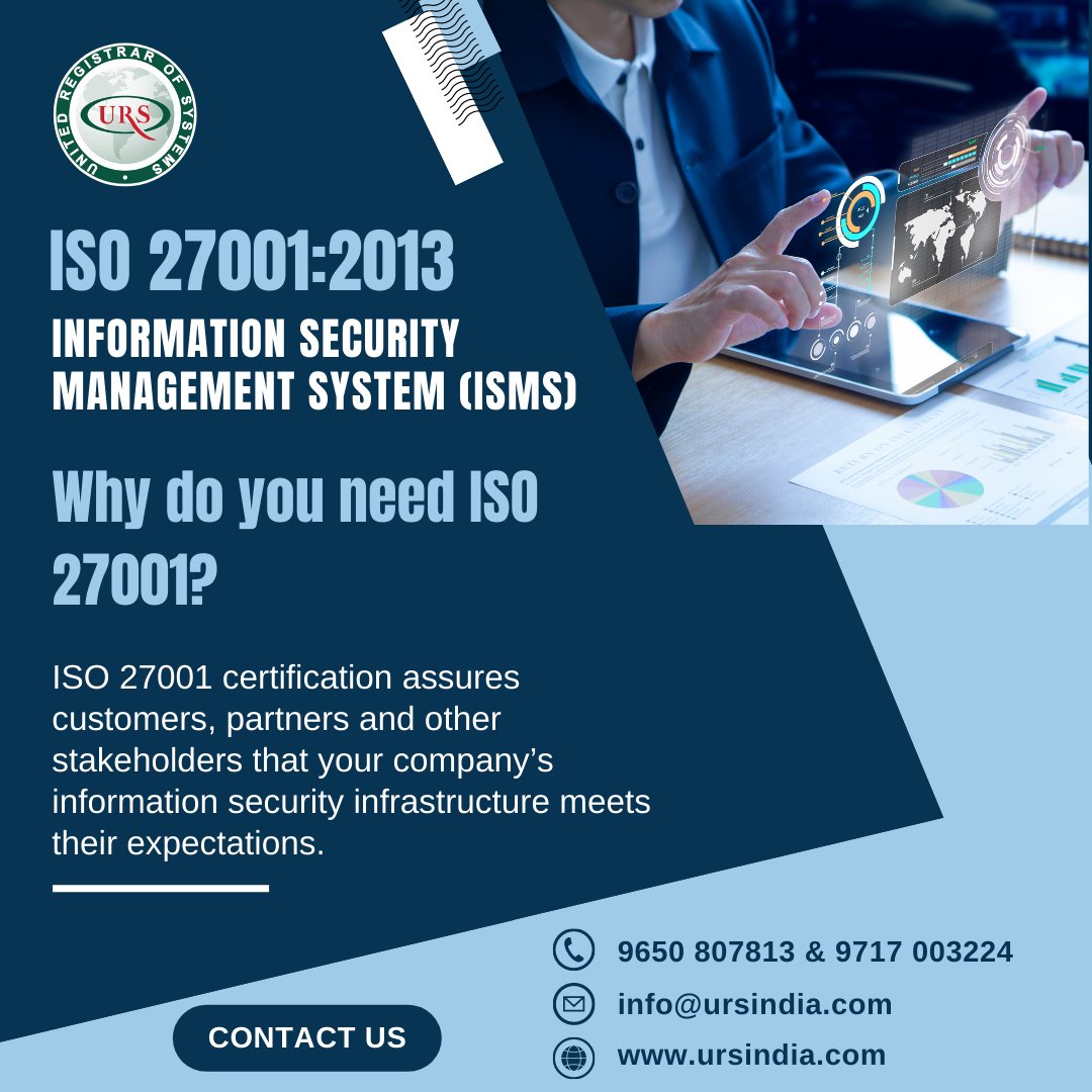 urs_certificate's tweet photo. ISO 27001 certification assures customers, partners and other stakeholders that your company’s information security infrastructure meets their expectations.
#iso27001 #ISMS #informationsecurity #riskmanagementframework #isocertification #informationsecurityrisk https://t.co/VBFWKHwib9