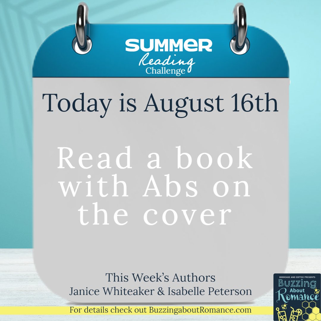 BuzzingRomance's tweet photo. 📅 Today is August 16th  📅
🎧 Today we are encouraging you to Read a book with Abs on the cover 

This weeks sponsoring authors are Janice Whiteacker and Isabelle Peterson

#summerbuzzing #bookclub #buzzingchallenge #Summerreading #readromance #bookgiveaway #summerreadingauthor https://t.co/C7wTw2RVcB