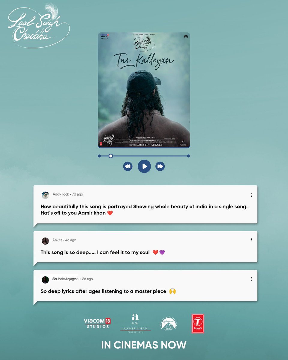 AKPPL_Official's tweet photo. Your motivation song is sorted 💯
 
Thank you for all the love and support!
 
What is your favourite lyrics from the song?
 
Comment down below!
 
Book your tickets for #LaalSinghChadda NOW - https://t.co/8Jdn1HCLmS
 
#TurKalleyan #LaalSinghChaddha #AamirKhan #KareenaKapoorKhan https://t.co/Imu5odtu9s