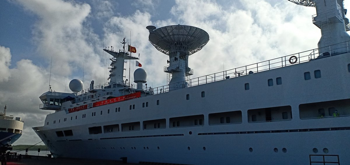 SelvaLoges's tweet photo. The #Chinese “spy ship” Yuan Wang 5 docks at the #Hambantota Port 
#srilanka #indianocean #MaritimeSecurity https://t.co/nNadG4ANVL