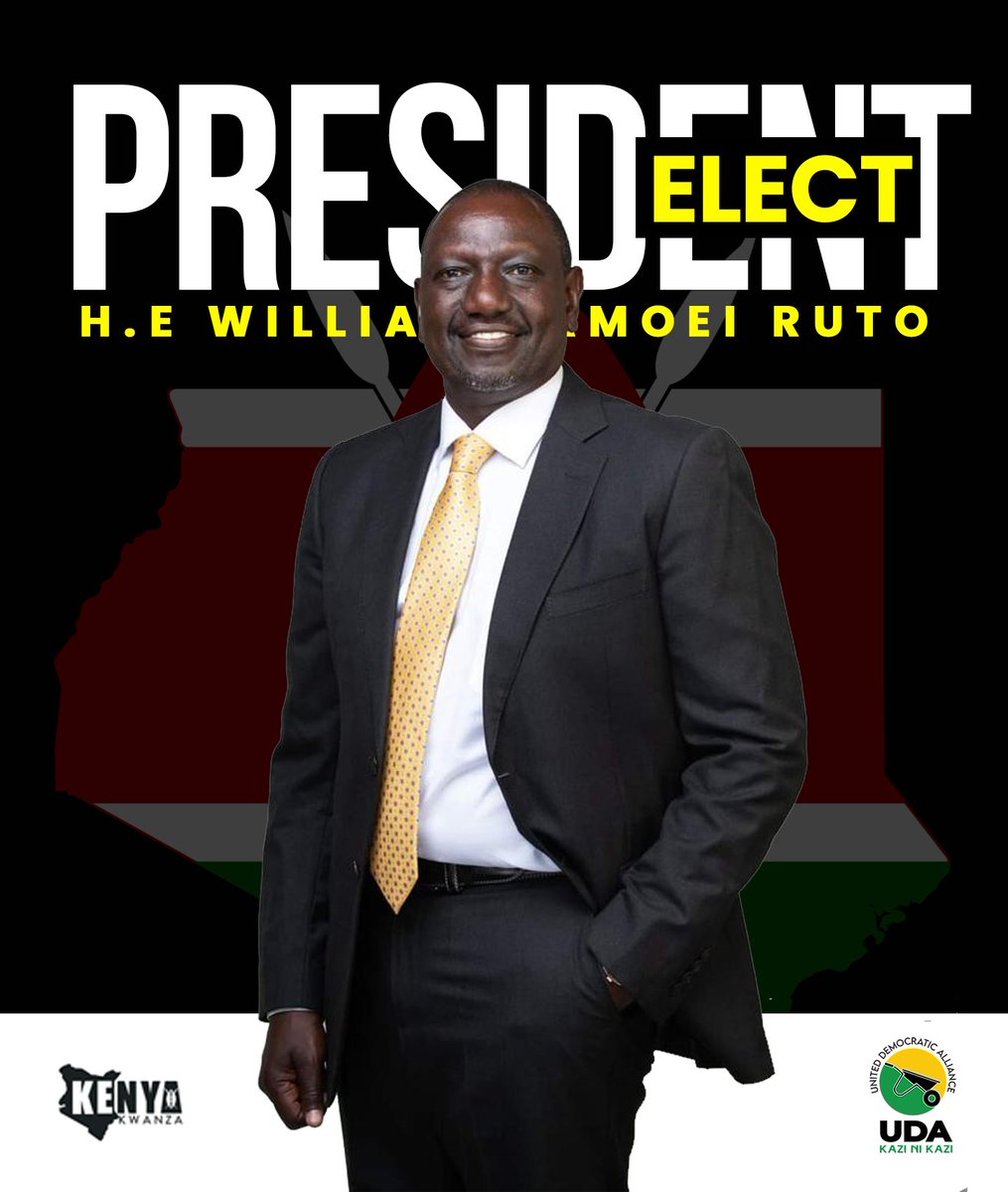 Congratulations to the president elect William Samoei Ruto <a href="/WilliamsRuto/">William Samoei Ruto, PhD</a>