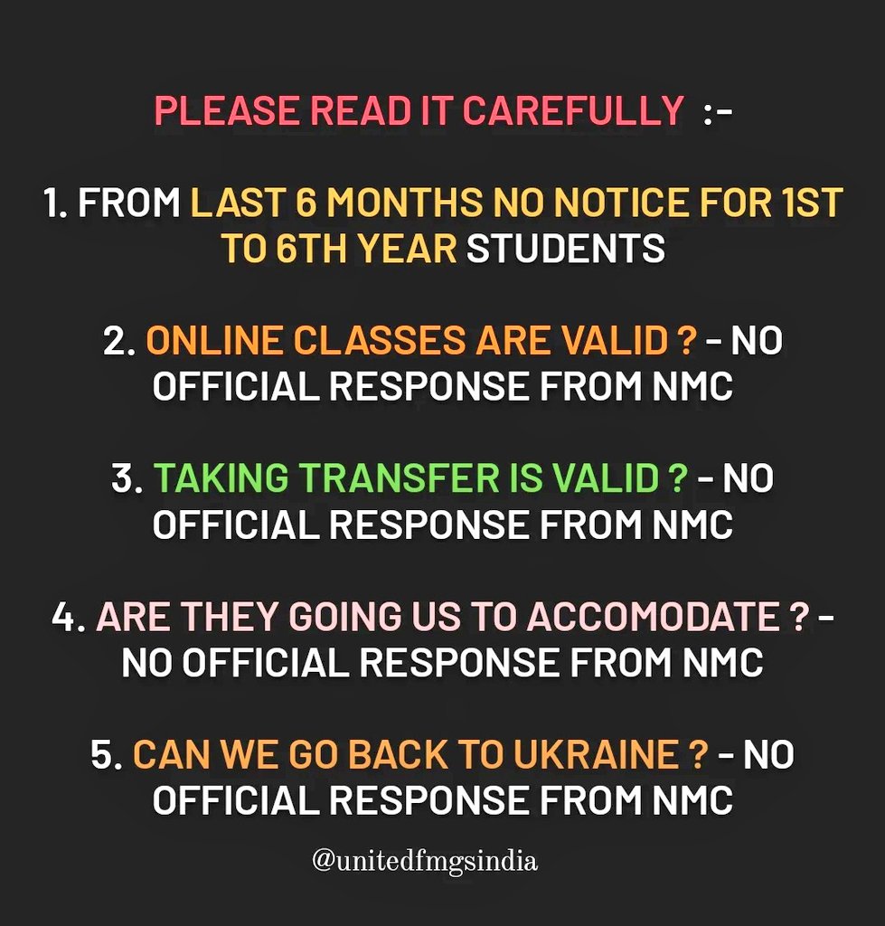 Mohamma87907561's tweet photo. This is all the Confusion #Ukrainereturnstudents are facing from last 6 months while @NMC_IND remains silent. We ask @PMOIndia @MoHFW_INDIA @EduMinOfIndia you to instruct @NMC_IND to give us clear answer please 🙏. #saveukrainefmgs. @ZeeNews @aajtak @ndtv @ANI @NavbharatTimes https://t.co/kIZU1yZK96