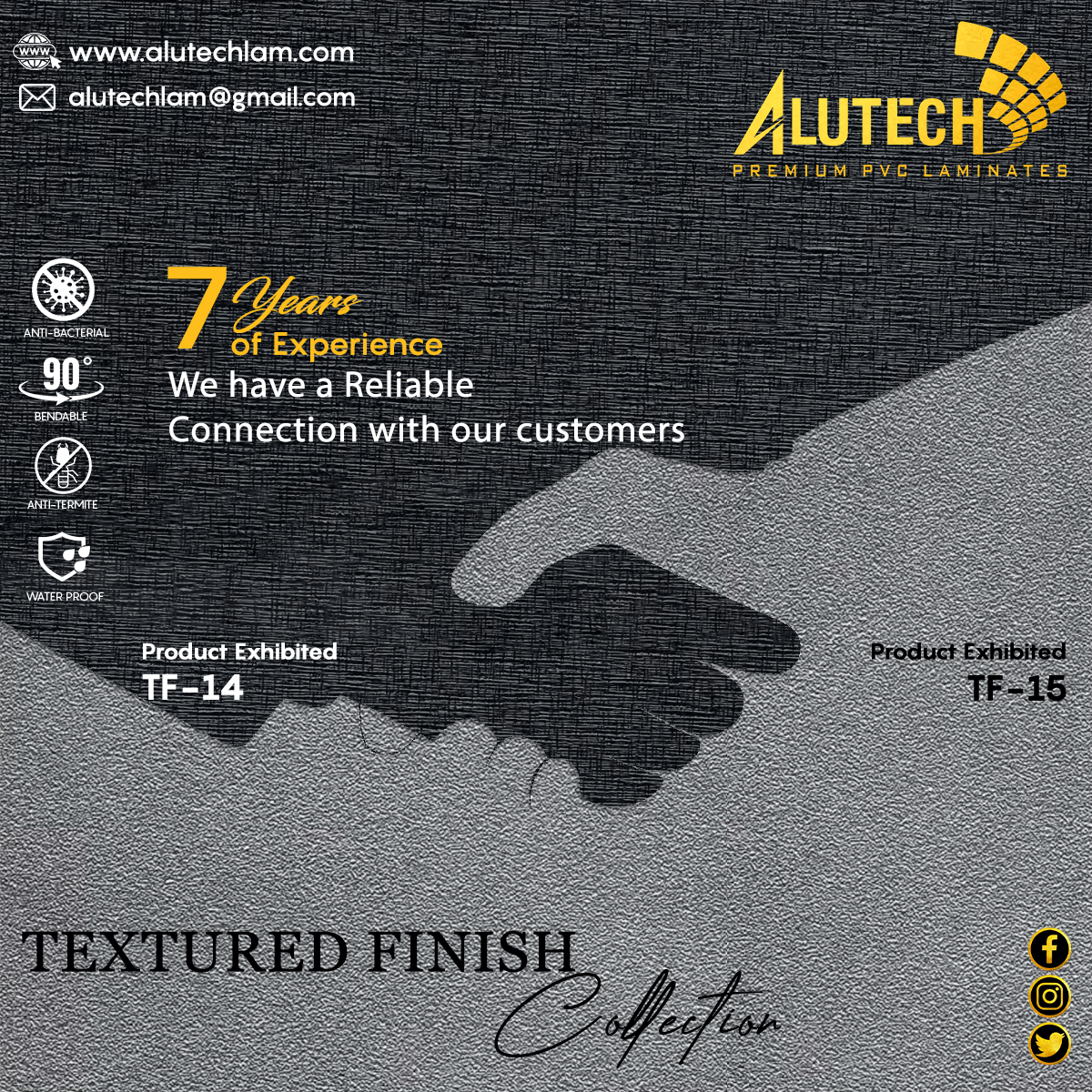 "TEXTURED FINISH Collection"
*
**
***
FOR MORE INFO VISIT US AT : alutechlam.com OR DROP YOUR QUERY AT: alutechlam@gmail.com 
#alutech #alutechpvc #alutechpvclaminates #laminates #home #homedecor #dream #dreamhouse #homebeauty #like #kitchen #kitchendecor #youlike
