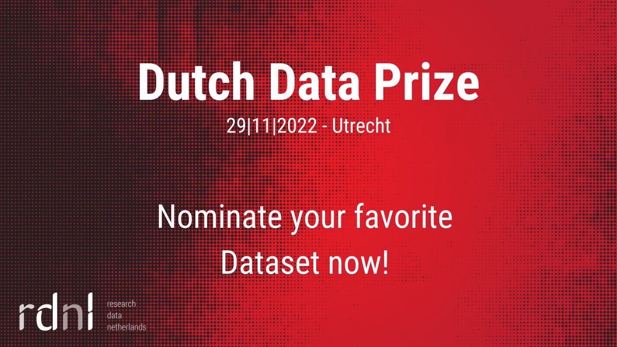 DANS_knaw_nwo's tweet photo. Did you already nominate your favourite dataset to make a change to win the Dutch Data Prize and 3.500 euros? Submit here: https://t.co/GmWhIYOqEg
@SURF_onderwijs @4TUResearchData @DTL_nl https://t.co/DRsKr0BOea