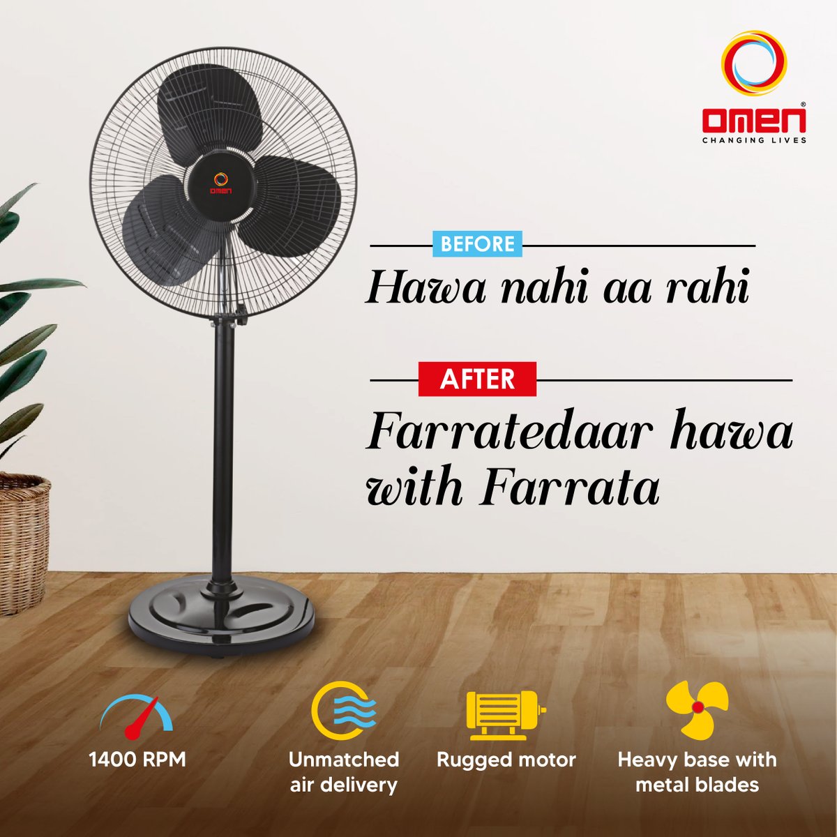 omen_electric's tweet photo. There’s something in the air! It’s the rapid speed of our Farrata fan.
Please visit us at https://t.co/gxhv3FCUDn or call/WhatsApp on 8448894420 for more information.
.
.
.
.
#omenappliances #happyliving #homeappliances #electricappliances #energysaving #pedestalfan #standfan https://t.co/2aVjQ7fI2l