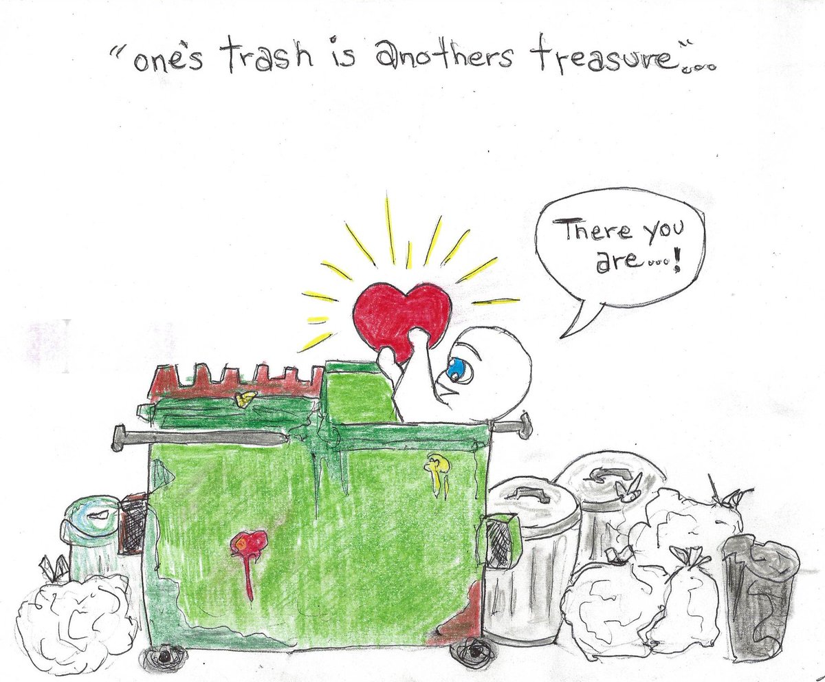 oliver_olover's tweet photo. Just because it gets thrown away doesn't mean that it's without value, just that it's unappreciated! #valueme #love #recycle #LoveCartoonOliverOlover https://t.co/ariyqlZiam