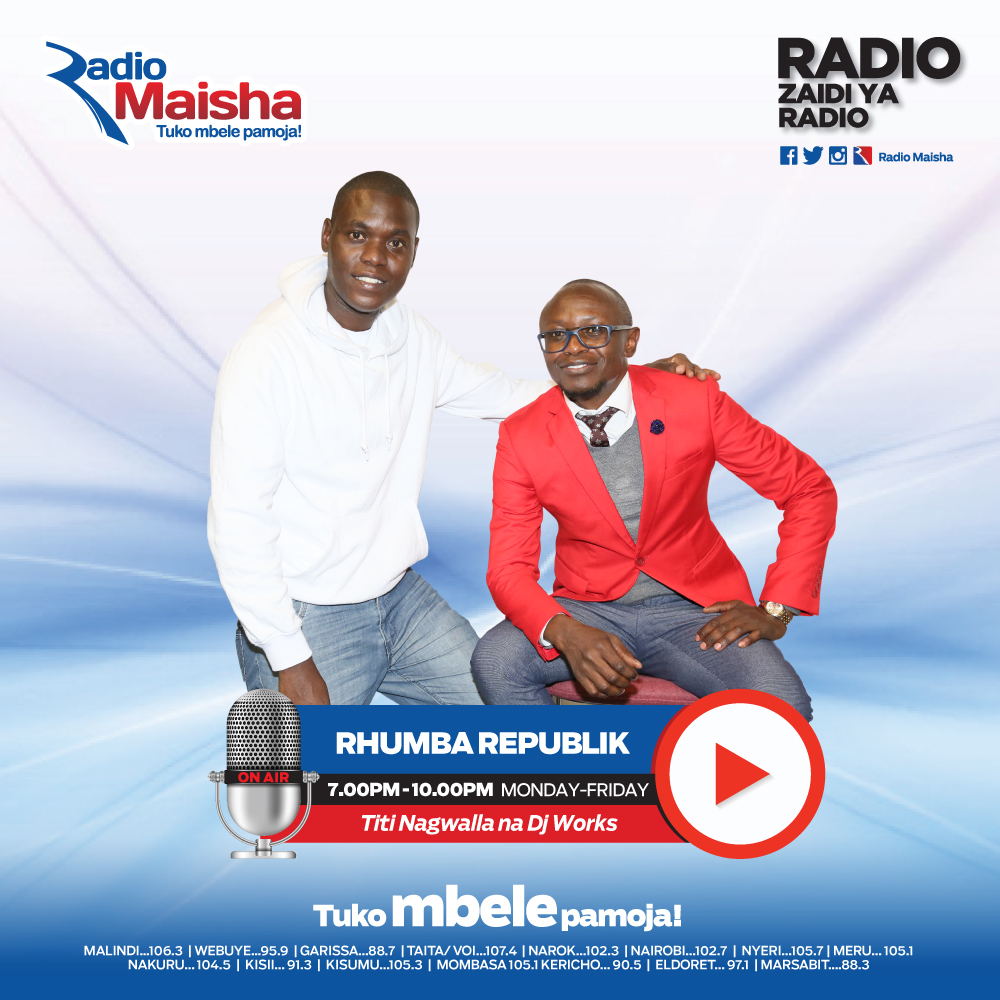 Tuesday Rhumba Takeoff na <a href="/TitiNiRhumba/">TITI NAGWALLA</a> na <a href="/works_deejay/">Deejay Works</a> kutoka saa moja hadi saa nne usiku. #RhumbaRepublik #RadioZaidiYaRadio