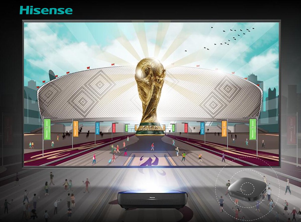 HisenseTerminal's tweet photo. Are you ready for the upcoming #FIFAWorldCup in Qatar? As the Official Sponsor of FIFA World Cup Qatar 2022,Hisense is ready to enjoy all the excitement with fans around the world! For those who cannot visit to the stadium, our products are going to bring the stadium to your home https://t.co/x2ogCYvNZg