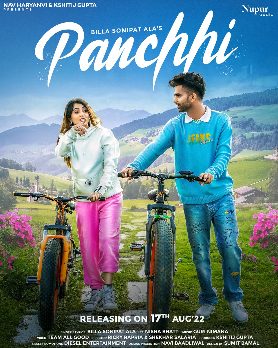 nupuraudioIN's tweet photo. PANCHHI by Billa Sonipat Ala ft. Nisha Bhatt Releasing tomorrow on Nav Haryanvi YT channel ❤️ Stay Tuned

#Panchhi #haryanvi #navharyanvi #haryanvisongs #haryanvisong #haryana https://t.co/Rh6eipUKFv